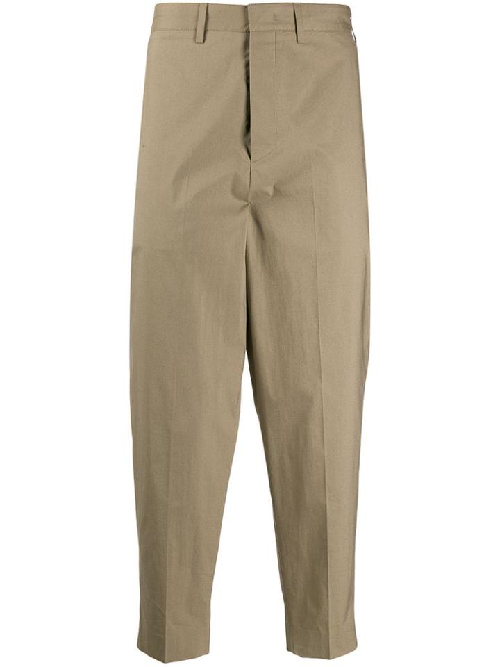 Pt01 Relaxed Cropped Trousers - Neutrals