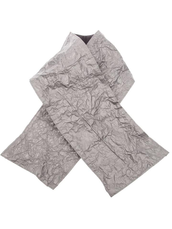 Simona Tagliaferri Crinkled Padded Scarf, Women's, Grey, Nylon/polyester/aluminium
