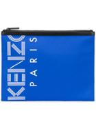 Kenzo Logo Zipped Pouch - Blue