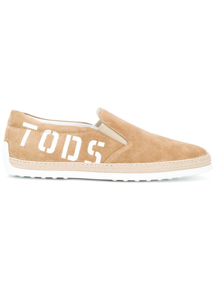 Tod's Logo-print Espadrille Sneakers - Brown