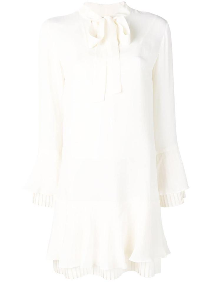 Twin-set Pleated Trim Dress - White