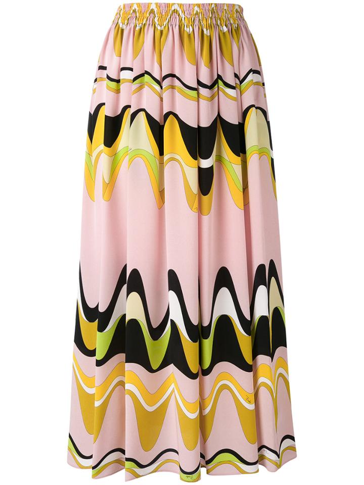 Emilio Pucci Triangle Printed Midi Skirt - Multicolour