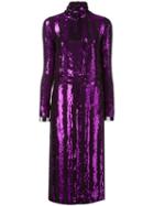 Nina Ricci - Sequinned Dress - Women - Silk - 38, Pink/purple, Silk