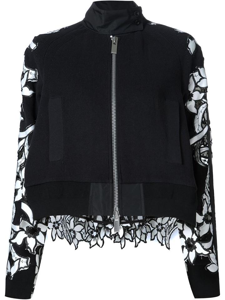 Sacai Embroidered Floral Panel Bomber Jacket