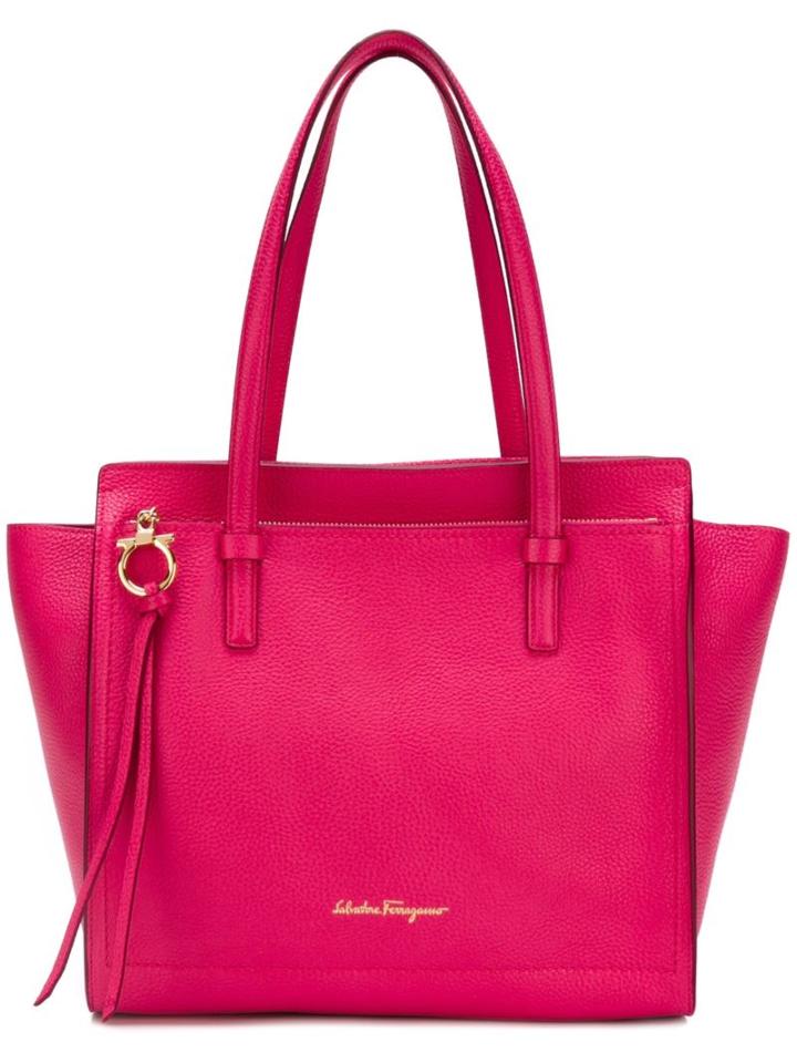 Salvatore Ferragamo 'amy' Tote, Women's, Pink/purple, Calf Leather