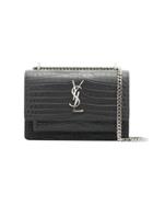 Saint Laurent Grey Sunset Monogram Leather Chain Wallet