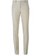 Etro Slim Fit Jacquard Trousers, Women's, Size: 44, Nude/neutrals, Polyester/polyamide/spandex/elastane