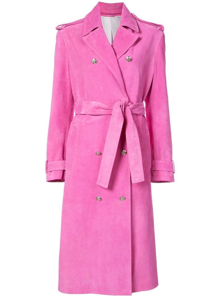 Calvin Klein 205w39nyc Suede Trench Coat - Pink