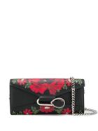 Alexander Mcqueen Floral Pin Chain Wallet - Black