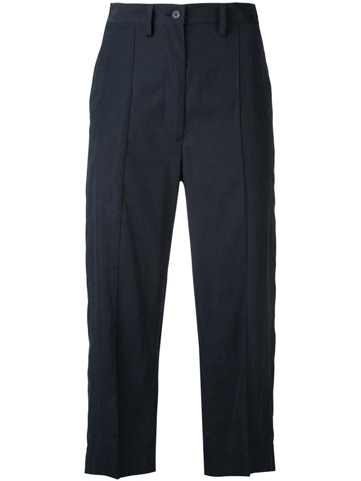 Mm6 Maison Margiela - Cropped Trousers - Women - Polyamide/polyester/viscose - 44, Blue, Polyamide/polyester/viscose