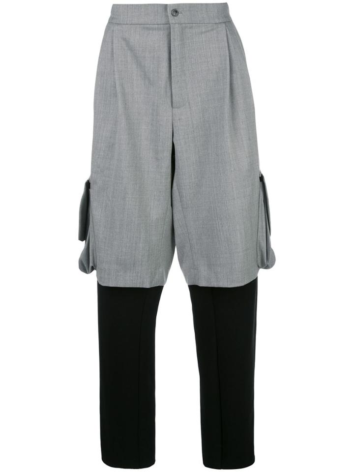 Natasha Zinko Two-tone Tapered Trousers - Grey