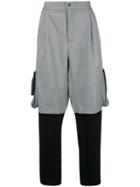 Natasha Zinko Two-tone Tapered Trousers - Grey