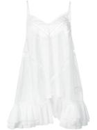 Natasha Zinko Flared Sheer Cami Top, Women's, Size: 38, White, Cotton/polyester/spandex/elastane/nylon