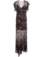 Veronica Beard Floral Print Long Dress - Black