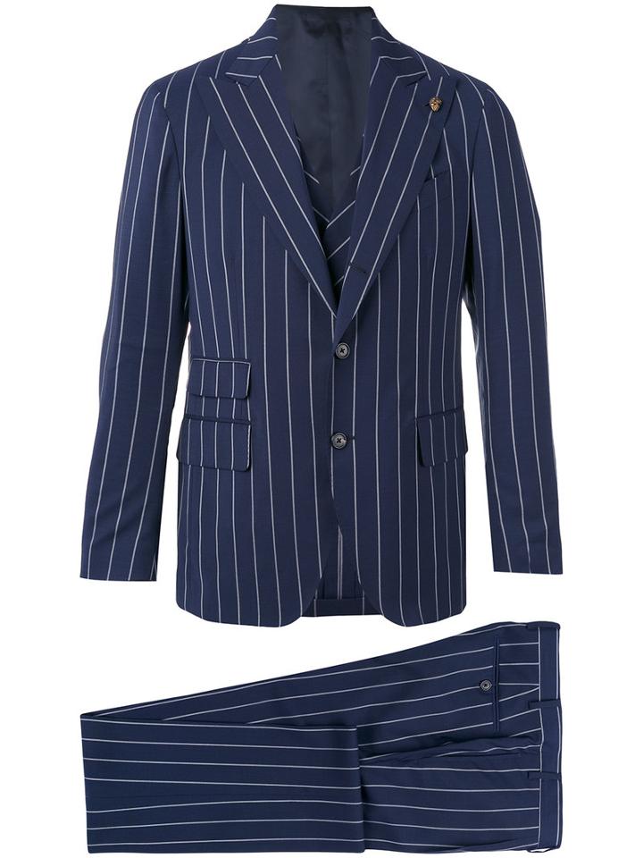 Gabriele Pasini - Striped Two-button Suit - Men - Cotton/polyamide/polyester/wool - 52, Blue, Cotton/polyamide/polyester/wool