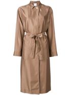Agnona Tie Waist Coat - Brown