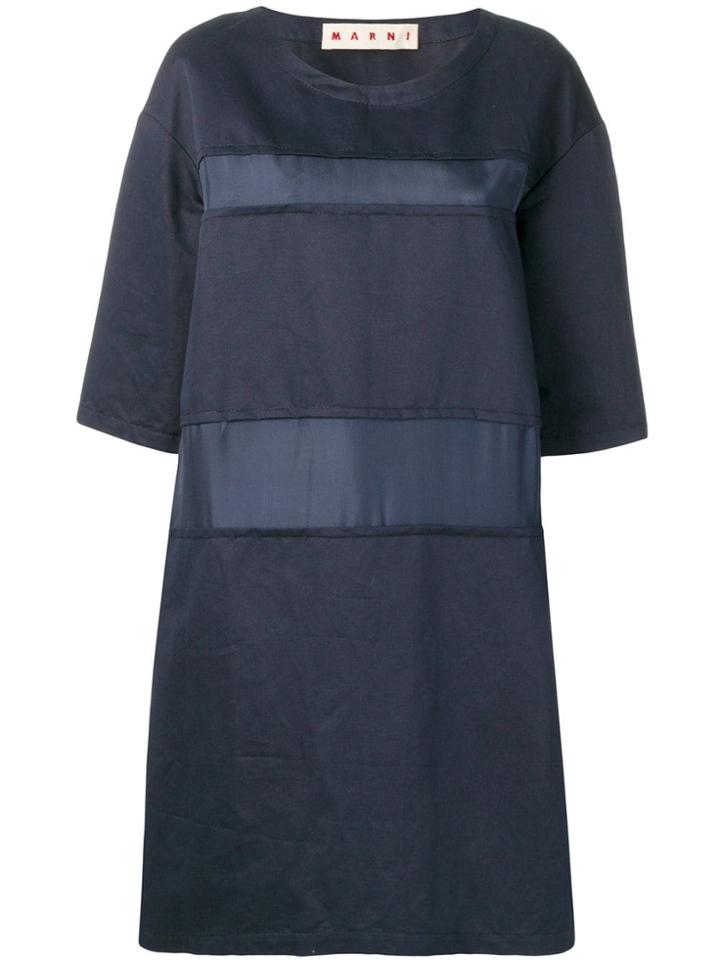 Marni Panelled Shift Dress - Blue