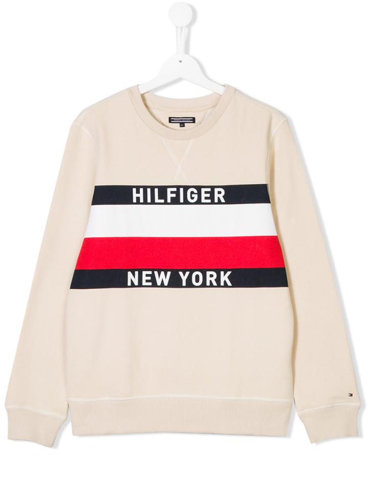 Tommy Hilfiger Junior Teen Logo Print Sweatshirt - Nude & Neutrals