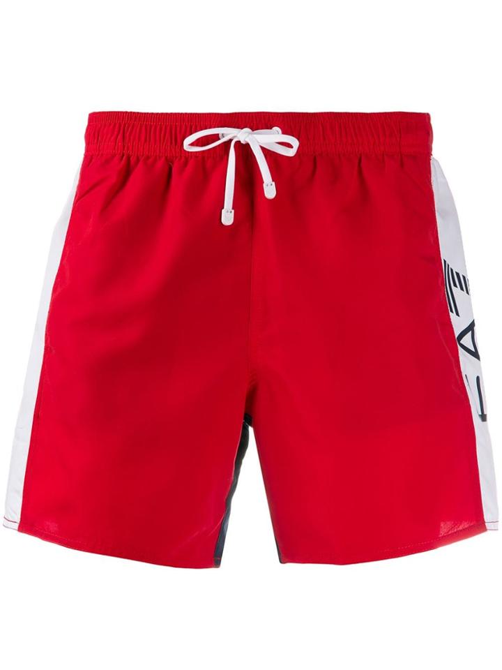 Ea7 Emporio Armani Colour Block Swimming Shorts - Red