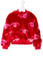 Kenzo Kids - Eyes Faux Fur Jacket - Kids - Acrylic/polyester - 8 Yrs, Red