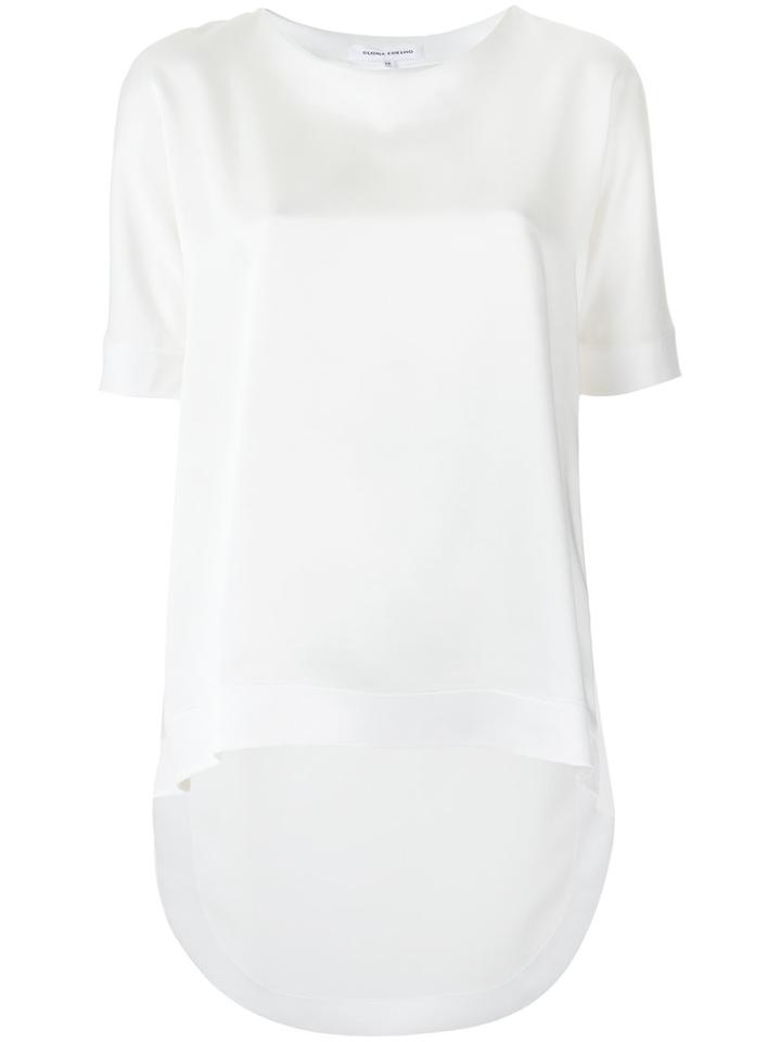 Gloria Coelho - Round Neck Blouse - Women - Polyester/acetate - Gg, White, Polyester/acetate