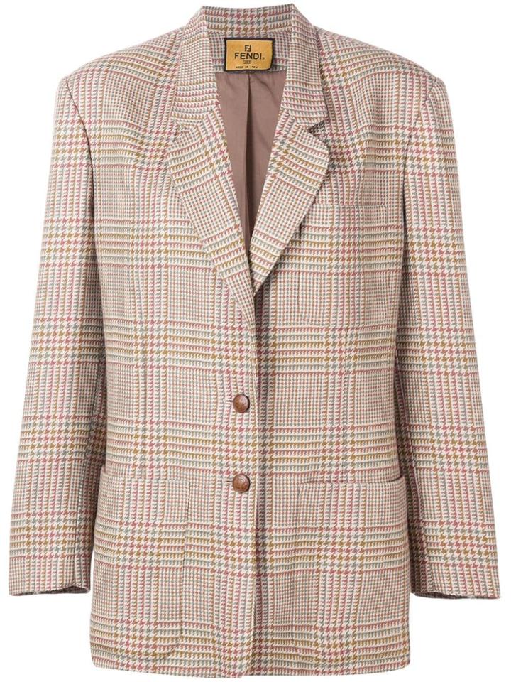 Fendi Vintage 1980's Checked Blazer - Brown