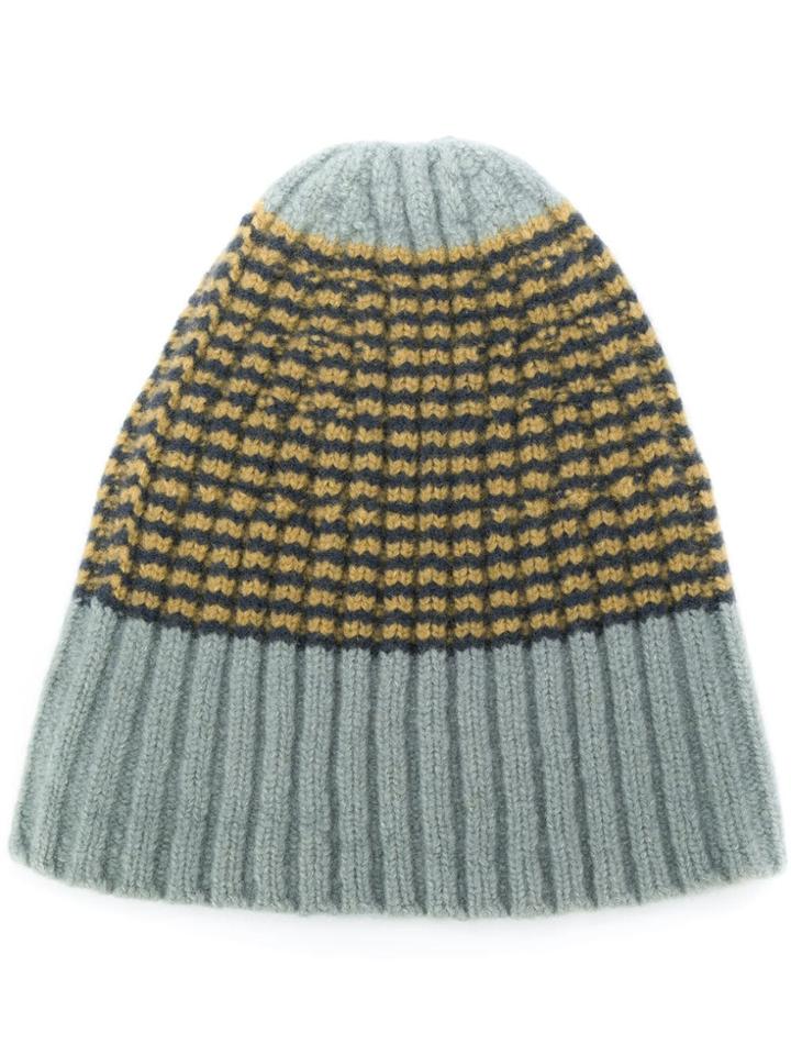 Federico Curradi Chunky Knit Beanie - Blue