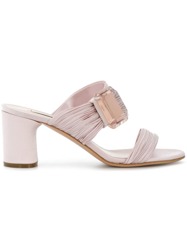 Casadei Crystal-embellished Mules - Pink & Purple