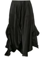 Comme Des Garçons Vintage Draped Midi Skirt - Black