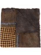 Avant Toi Weave Print Scarf - Brown