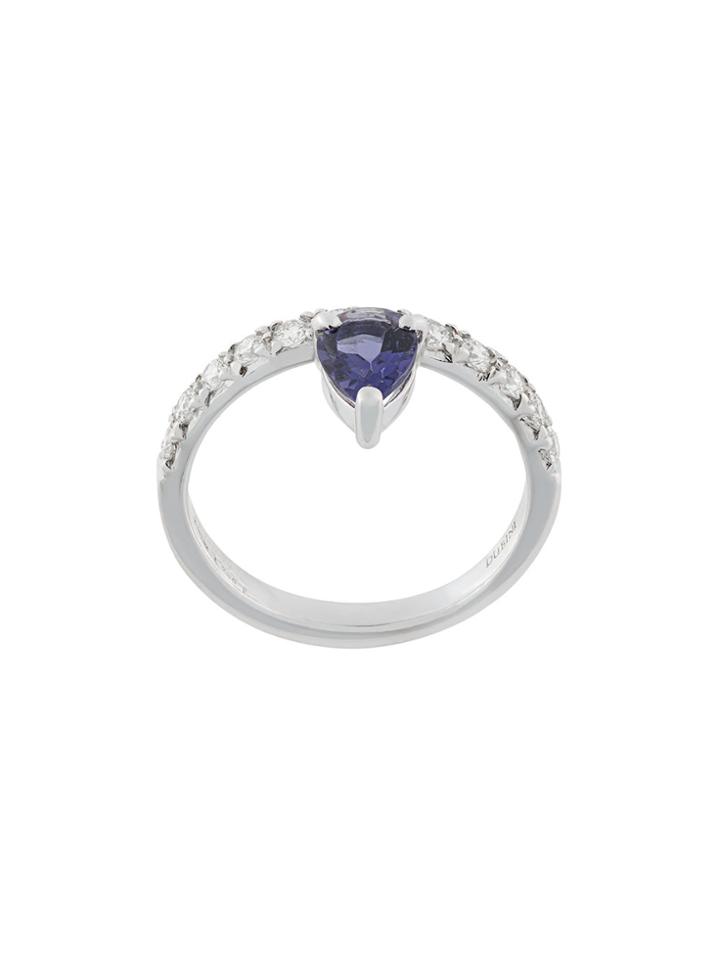 Dubini Theodora Iolite Drop 18kt White Gold Ring - Blue