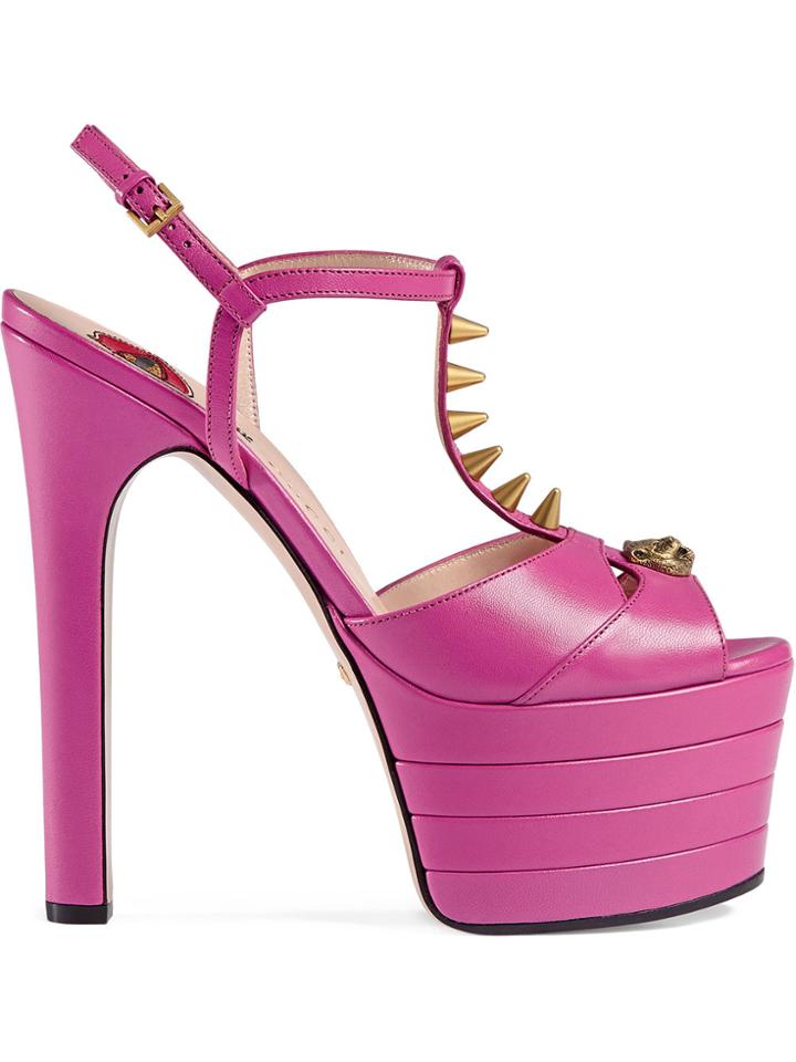 Gucci Leather Platform Pump - Pink & Purple