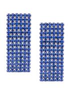 Alessandra Rich Rectangular Curved Earrings - Blue