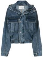 Matthew Adams Dolan Oversized Hooded Denim Jacket - Blue