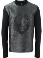 Versus Lion Print Sweatshirt, Men's, Size: Large, Black, Cotton/acrylic/polyester/wool