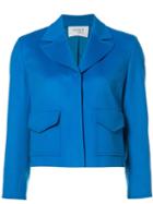 Akris Punto Classic Blazer, Women's, Size: 6, Blue, Viscose/spandex/elastane/wool