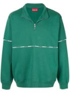 Supreme Logo Piping Half Zip Sweatshirt - Green