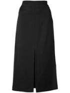 Jil Sander Long A-line Skirt, Women's, Size: 34, Black, Spandex/elastane/viscose