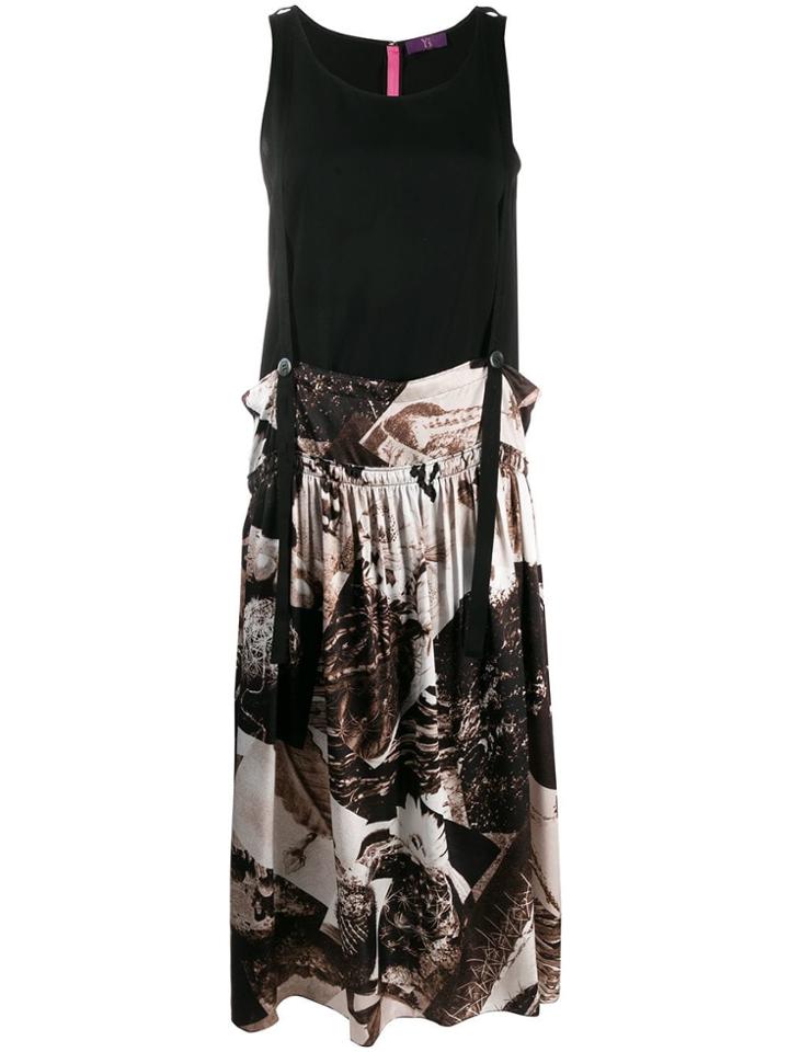 Y's Printed Tank Dress - Brown