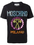 Moschino Mirror Embroidered T-shirt, Men's, Size: Small, Black, Cotton