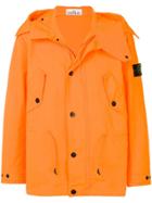 Stone Island Hooded Button-down Jacket - Orange