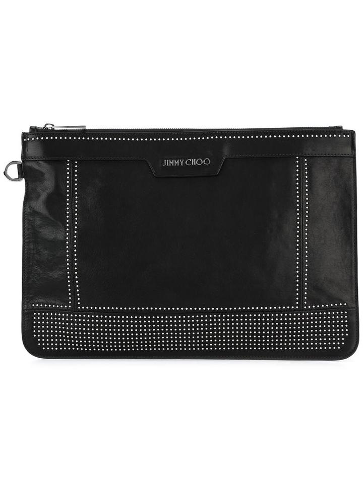 Jimmy Choo Derek Clutch, Men's, Black, Calf Leather/metal