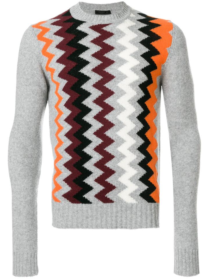 Prada Jacquard Jumper - Grey