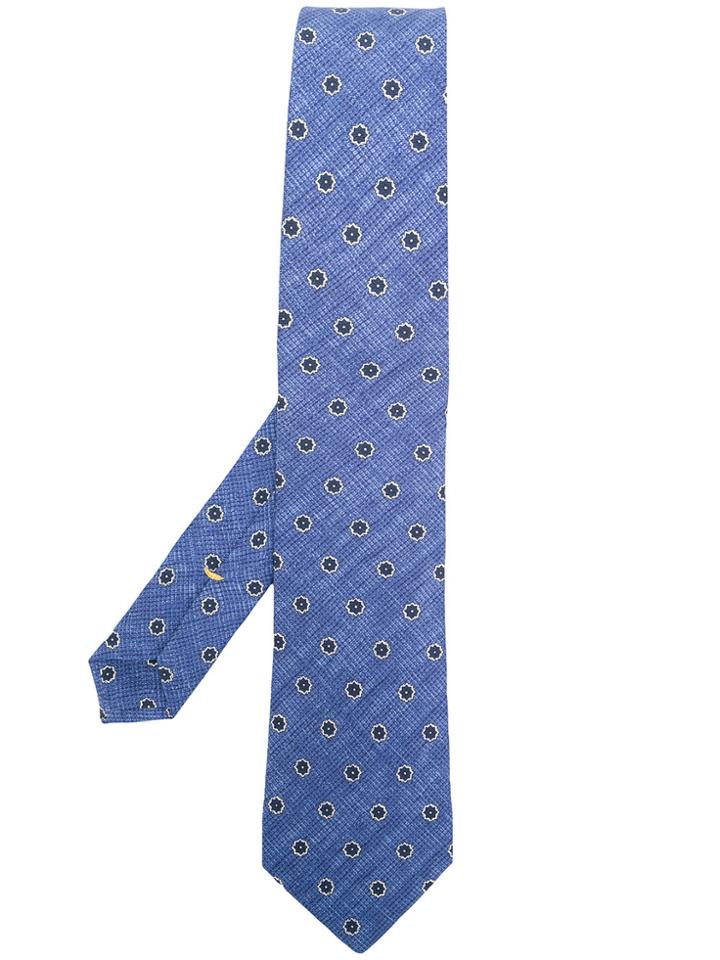 Canali Floral Print Tie - Blue