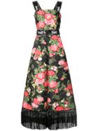 Dolce & Gabbana Tassel Rose Print Jumpsuit - Black