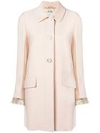 Miu Miu Embellished Single-breasted Coat - Pink