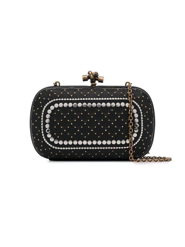 Bottega Veneta Black Catena Studded Clutch Bag