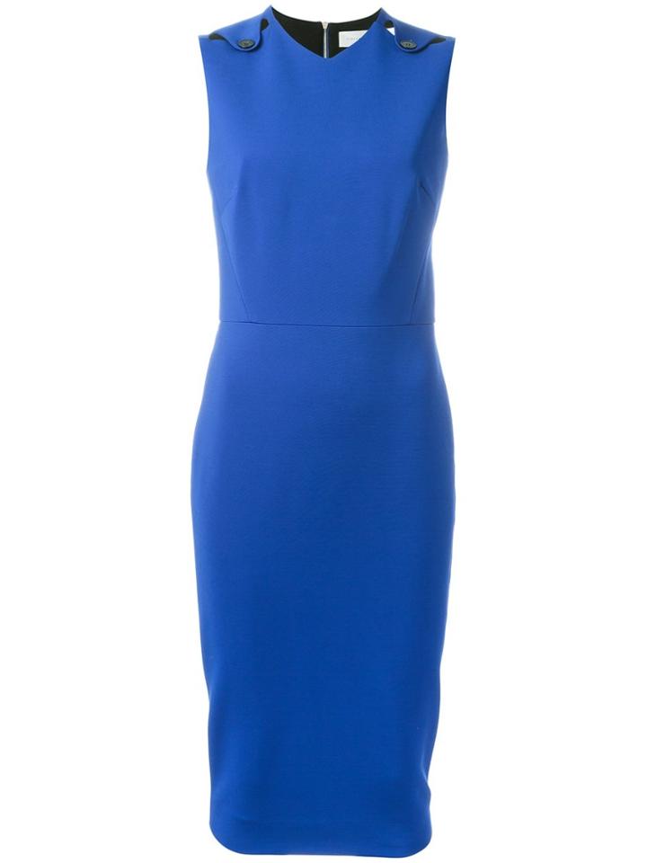 Victoria Beckham Shoulder Strap Fitted Dress - Blue