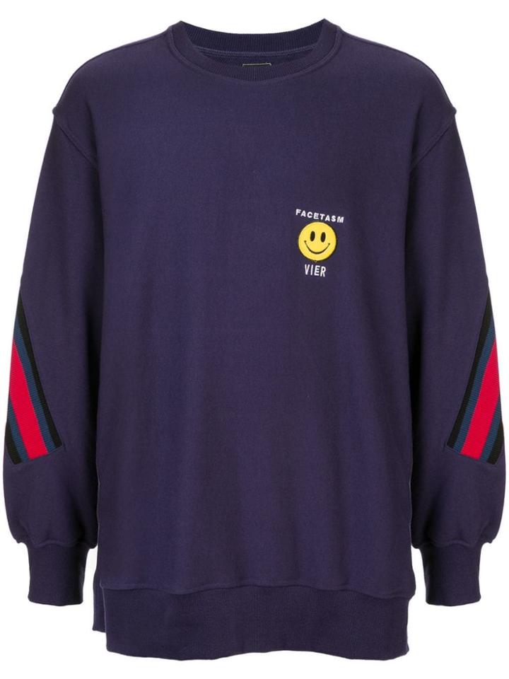 Facetasm Panelled Contrast Trim Sweatshirt - Purple