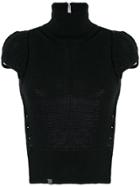 Alyx Cap Sleeve Knit Top - Black